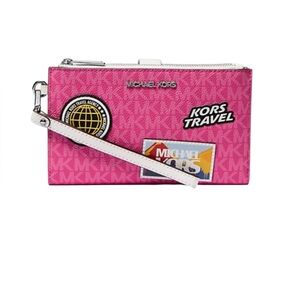 Michael Kors Pink Wallet with White Strap